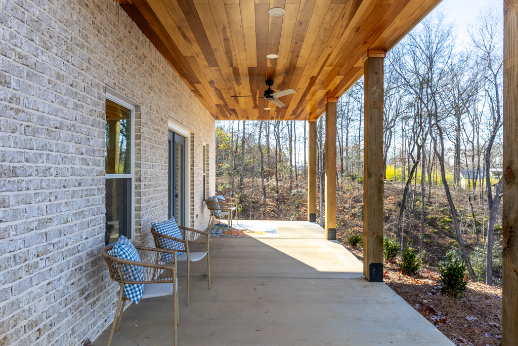 Back porch with lake views